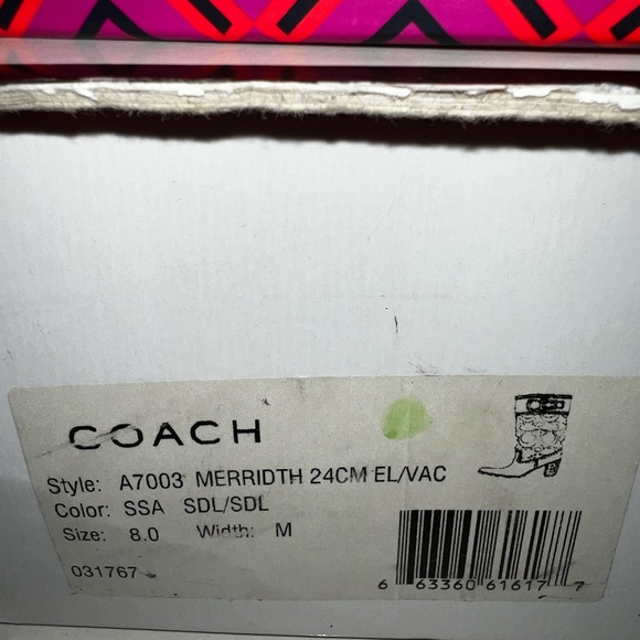 Coach Meredith Calf Leather Monogram Buckle Boots - Picture 8 of 9